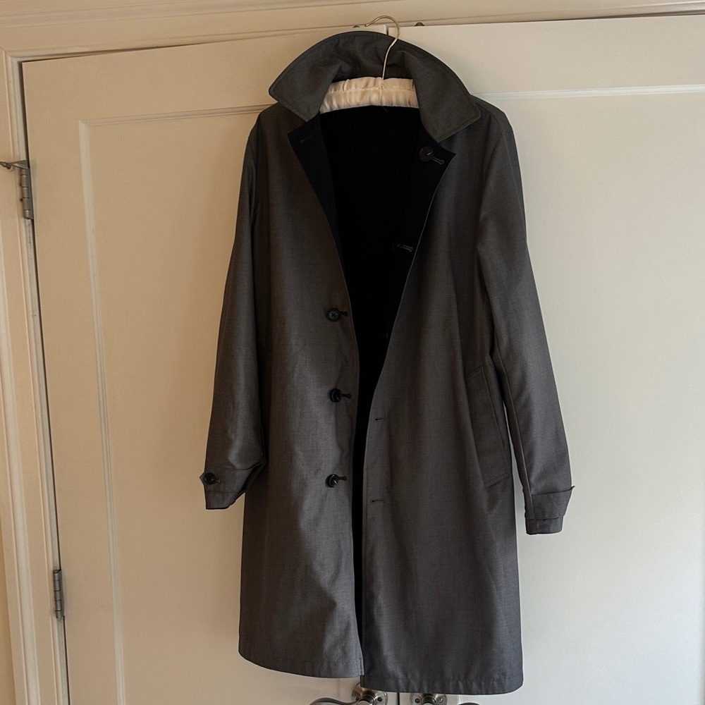Reiss Men’s VITAL
REVERSIBLE MID-LENGTH COAT IN NAVY/GREY - Picture 5 of 12